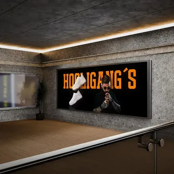 Interior de tienda moderna con exhibición de productos de Hooligangs